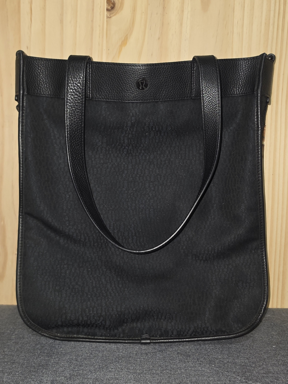 lululemon athletica Black Tote with Pebbled Trim